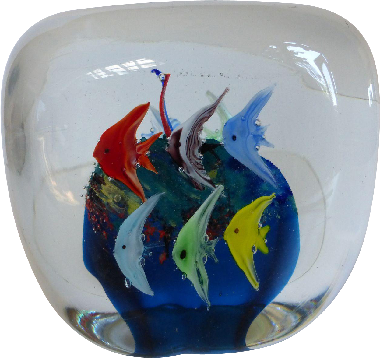 M#century Murano Art Glass Fish Aquarium Block Paperweight - M#century Murano Art Glass Fish Aquarium Block Paperweight (1247x1247)