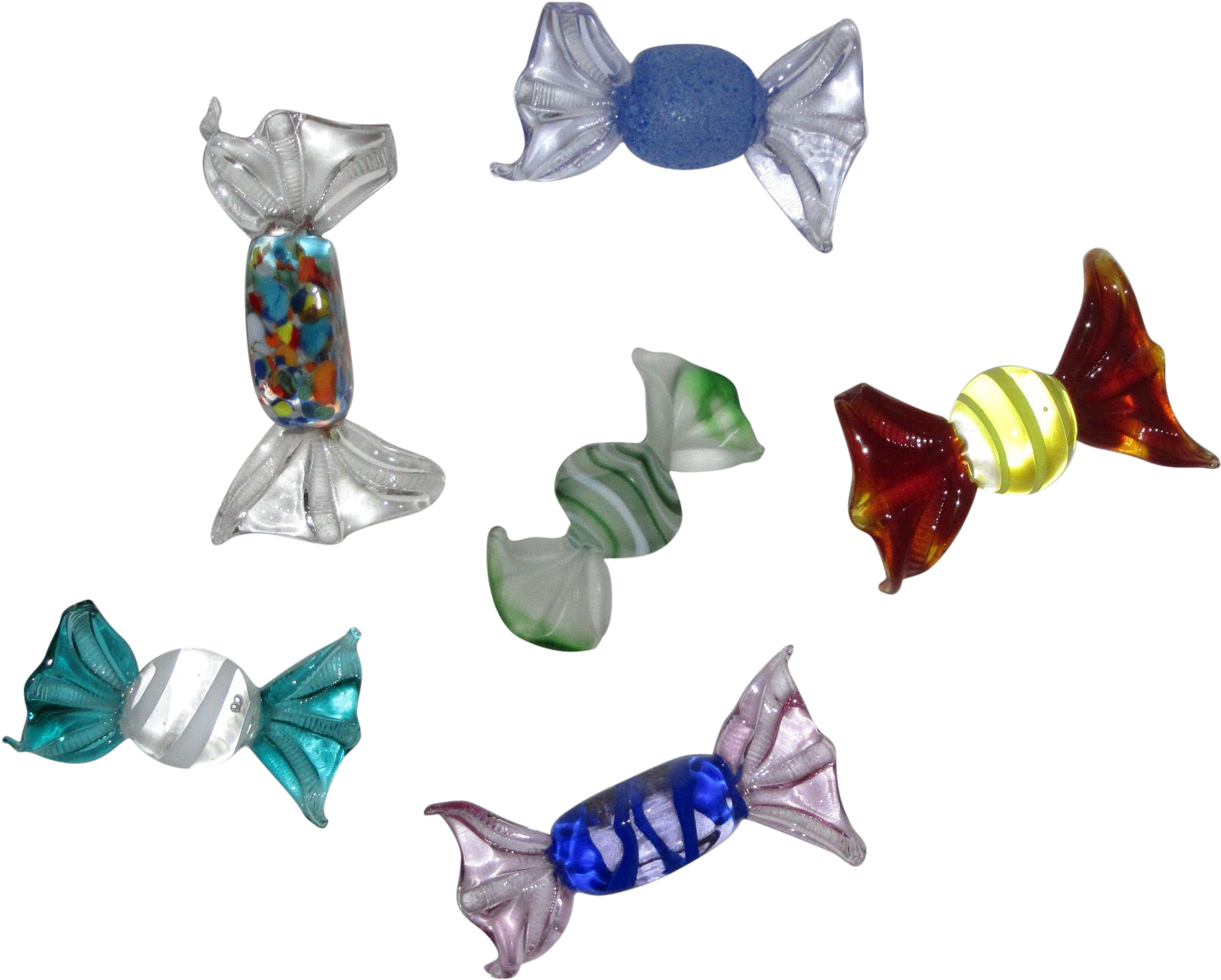 Com @rubylanecom Murano Art Glass Hard Candy, 6 Pieces - Figurine (1686x1686)