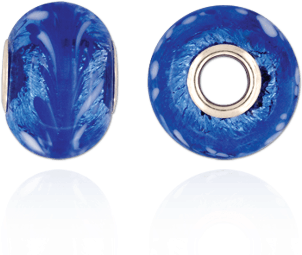 Silver And Blue Murano Glass Beads - Bead (1500x1500)