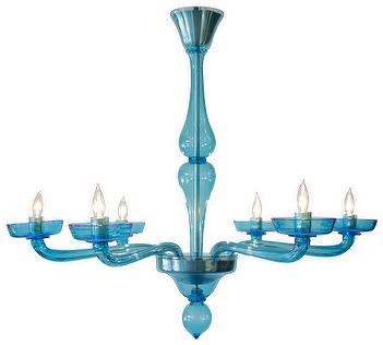 Cerulean Blue Murano Glass Chandelier Italy Late Century - Blue Murano Glass Chandelier (350x350)