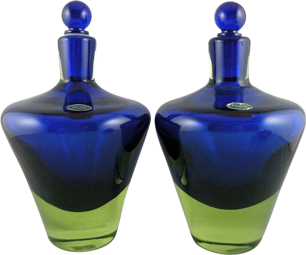 Cenedese Murano Cobalt & Uranium Glass Bottles Designed - Glass Bottle (978x978)