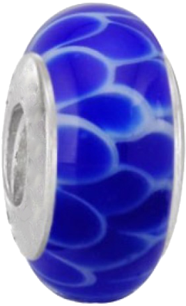 Blue Petal Murano Glass Bead - Pandora (480x480)