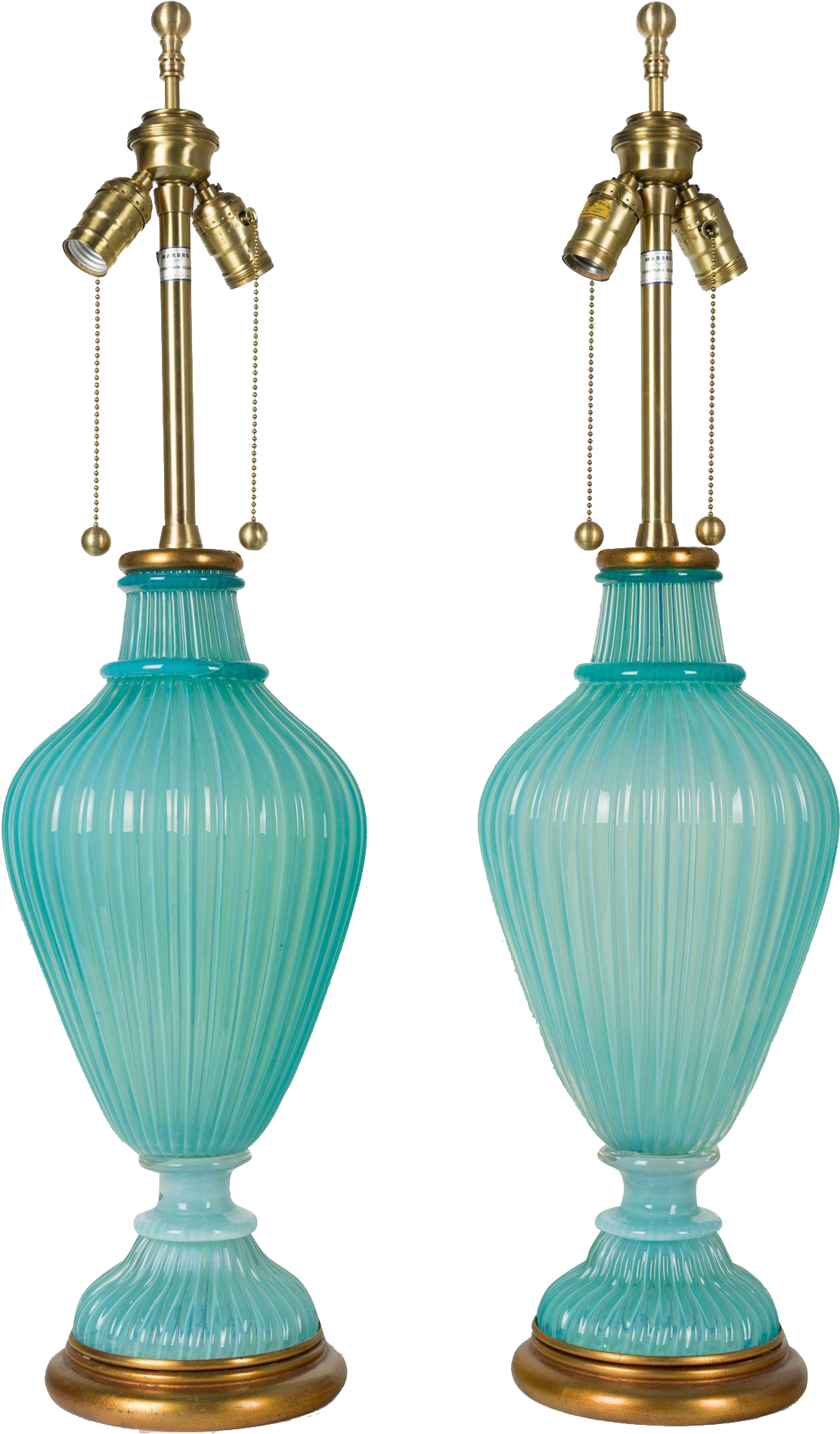 Pair Of Seguso Murano Glass Lamps - Lantern (1896x1896)