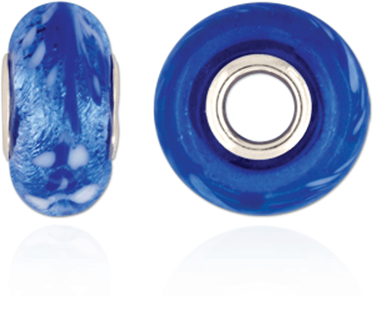 Silver And Blue Murano Glass Beads - Bead (1500x1500)