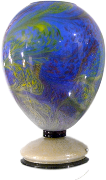 Rare Vintage Colored Murano Glass Lamp - Globe (600x600)