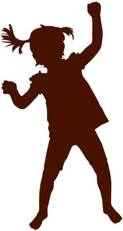 Little Girl Dancing Silhouette - Little Girl Jumping Silhouette (512x512)