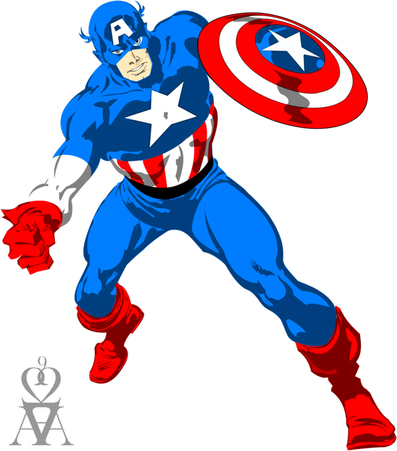 Logo De Capitan America Vectorizado Alternative Clipart - Captain America Vector (844x946)