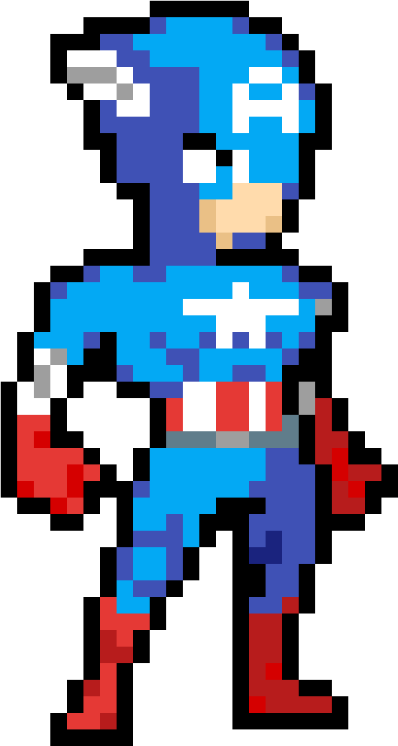 Captain America - Pixel Super Heroes (1200x1200)