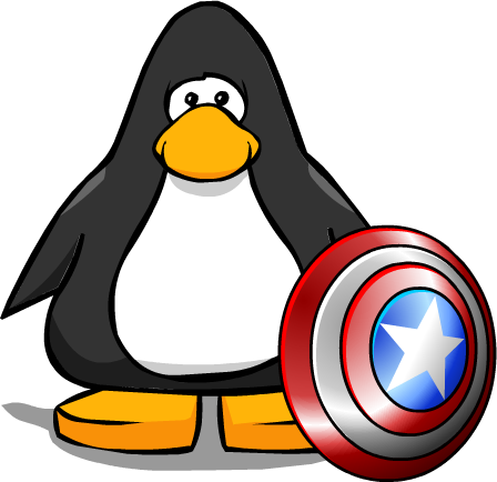 Captain America Shield From A Player Card - Penguin Unicorn (448x434)