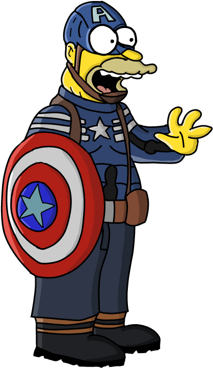 Abe Simpson As Captain America By Abixa - Капитан Америка Симпсоны (800x800)