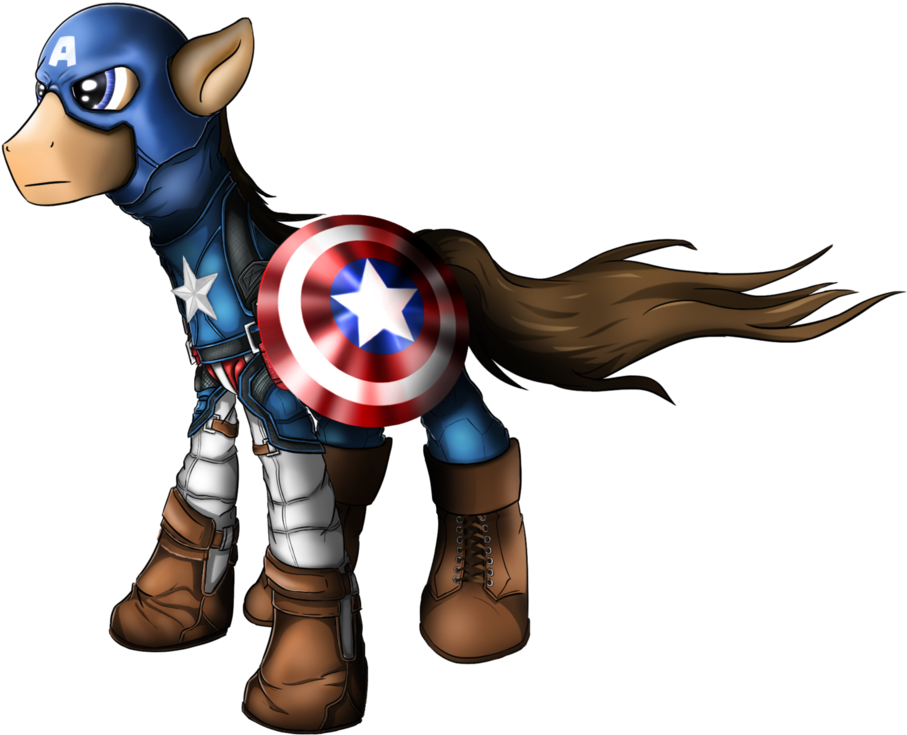 Captain America By Flamevulture17 - Captain America In A Horse (1001x798)