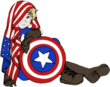 Luckyraeve 118 44 Mini Captain America By Ghostey - Cartoon (440x350)