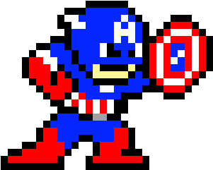 Captain America Blocking - Pixel Art On Spreadsheet (400x360)