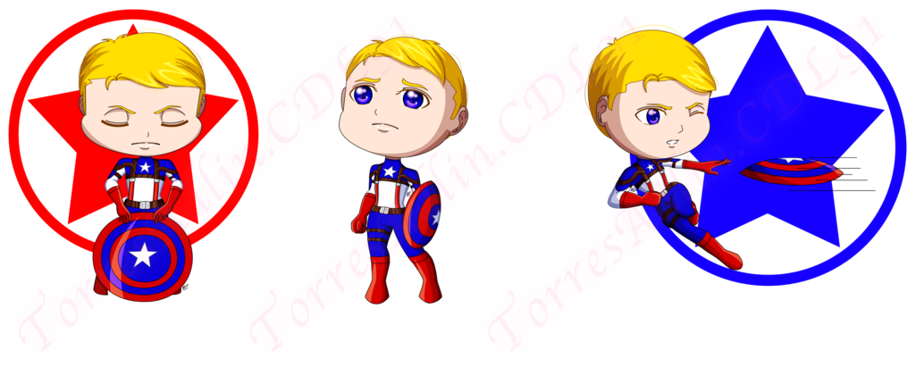 Chibi Captain America By Tacdlunaria91 - Cartoon (1024x443)
