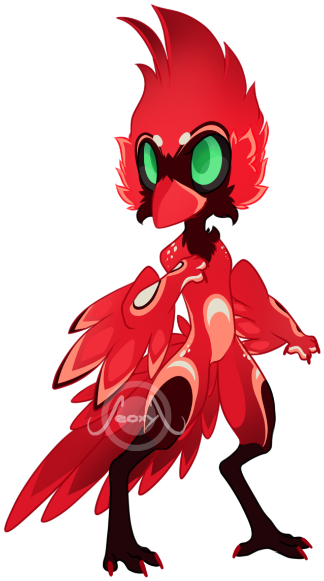 Enzo The Rexbirb Cardinal By Octoberopal123 - Illustration (669x1193)