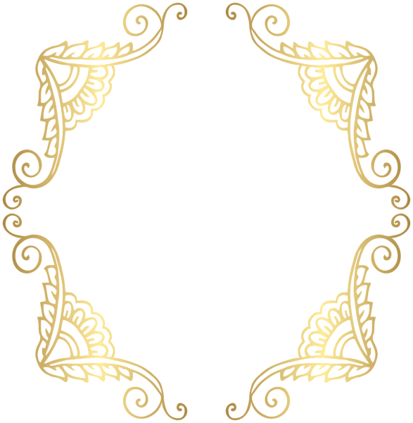 Golden Border Frame Png Clip Art Image - Gold Border Png (587x600)