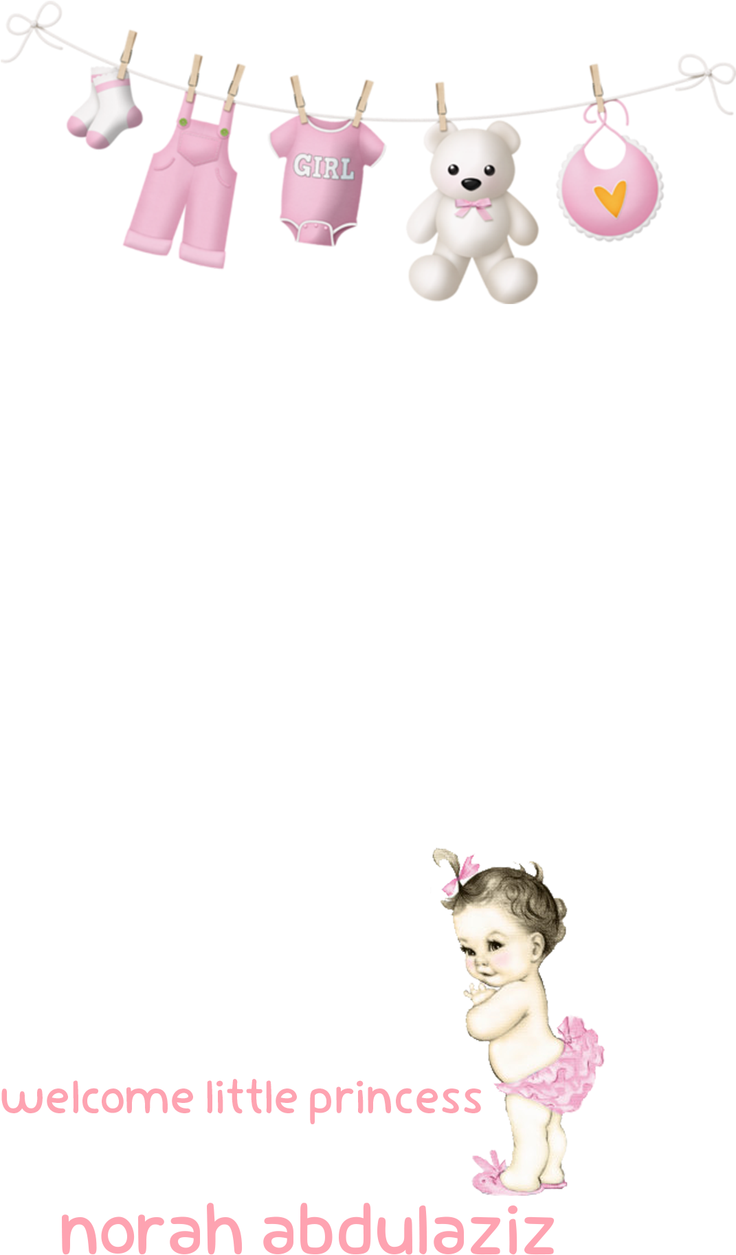 ◕ ◕ ◕ طلبات تصميم الثيَم ↔ الحفل عليك والثيم علينا - فلتر سناب مواليد بنات Png (1080x1920)