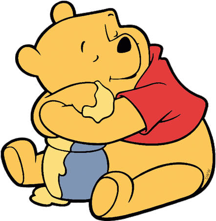 New Beehive Pictures Clip Art Pooh Honey Jar Clipart - Pooh With Honey Pot (450x474)
