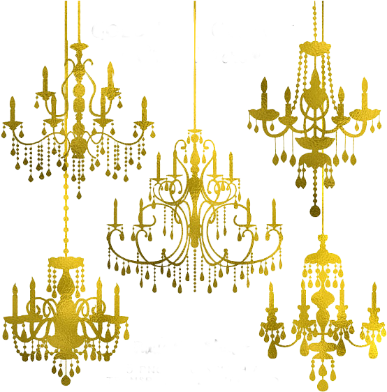 موضوع تفاعلي - Gold Chandelier Silhouette Png (570x570)