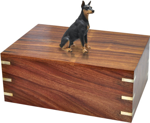 Black Doberman Pinscher Dog Figurine Wood Urn - Dog (500x500)