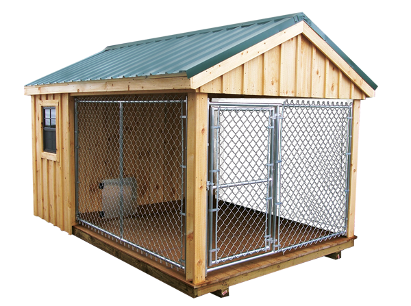 8' X 10' Dog Kennel Shown With Dura-temp Siding - Dog Kennel (600x447)