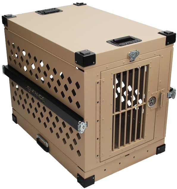 Collapsible Heavy Duty Aluminum Dog Crate For Management - Anti Anxiety Dog Crate (595x634)