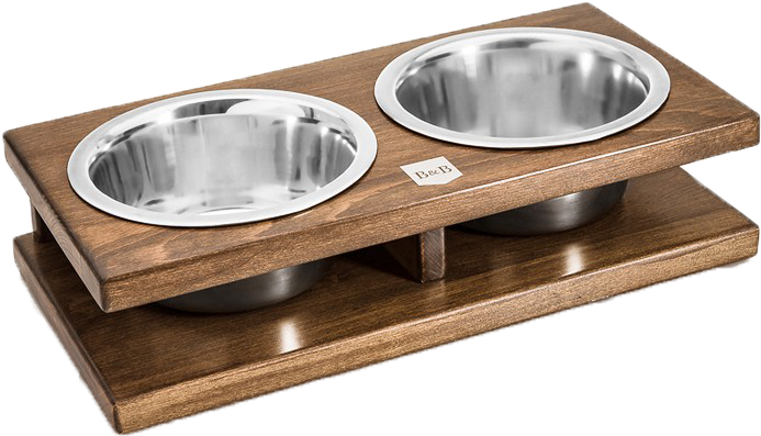 Luxury Raised Dog Feeders In Wood Or Metal - Double Dog Bowls (775x517)