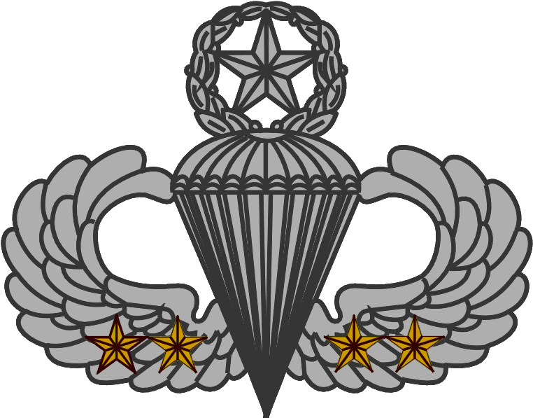 Master Parachutists Badge With 4 Combat Jumps - Parachutist Badge (783x596)