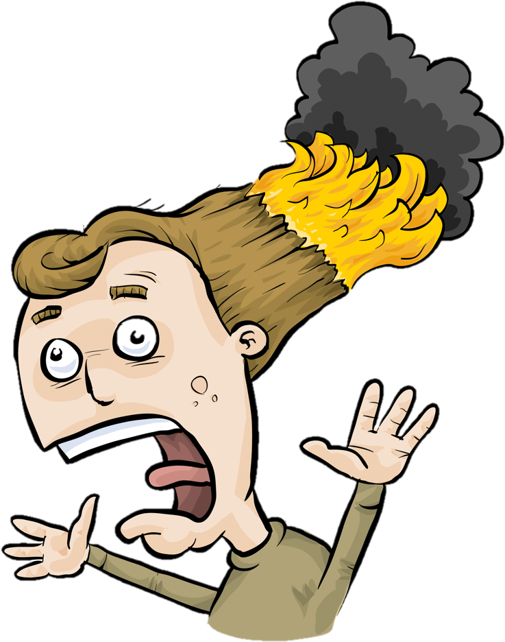 Hair On Fire Cartoon (975x1039)