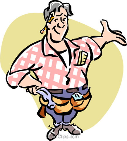 Carpenter Ready For Work Royalty Free Vector Clip Art - Carpenter Ready For Work Royalty Free Vector Clip Art (434x480)
