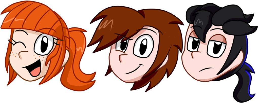 Protagonist Heads By Nicoledoodle64 - Cartoon (1024x512)