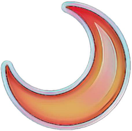 Moon Orange Magic Luna Medialuna Emoji Whatsapp - Moon (456x452)