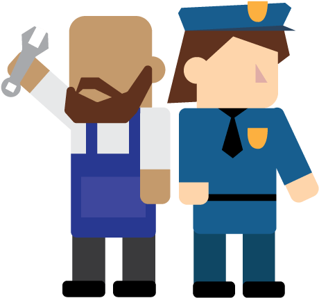 Architects, Carpenters, Chefs, Farmers, Drivers, Interior - Cartoon (792x612)