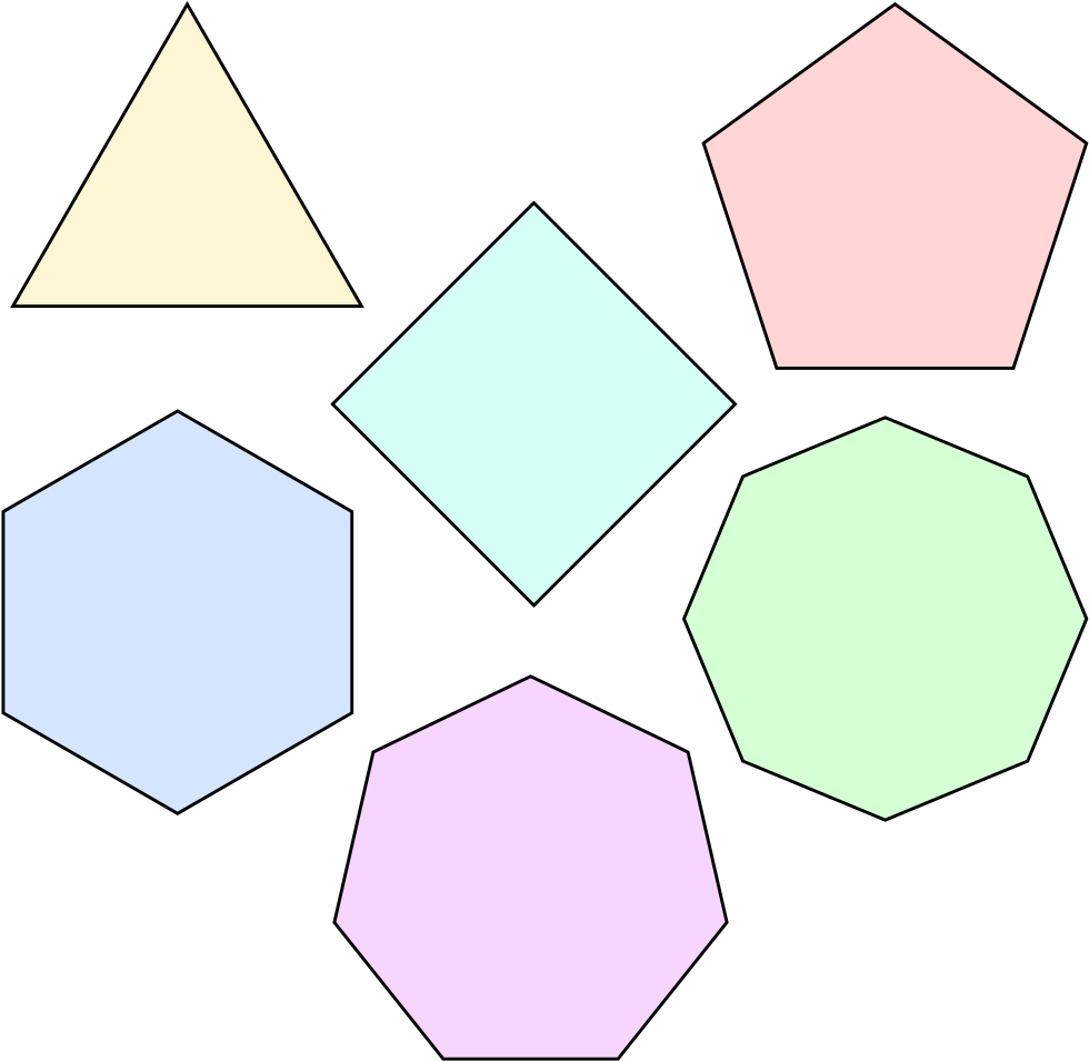 Polygon Clipart Kindergarten - Regelmäßige Polygone (1000x971)