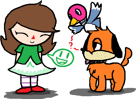 Female Villager And Duck Hunt Duo By Toadettegirl123306 - Duck Hunt (588x427)