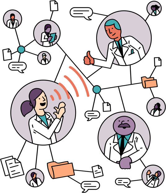 Imagine A Network Of Experts And Specialists - Cartoon (535x621)