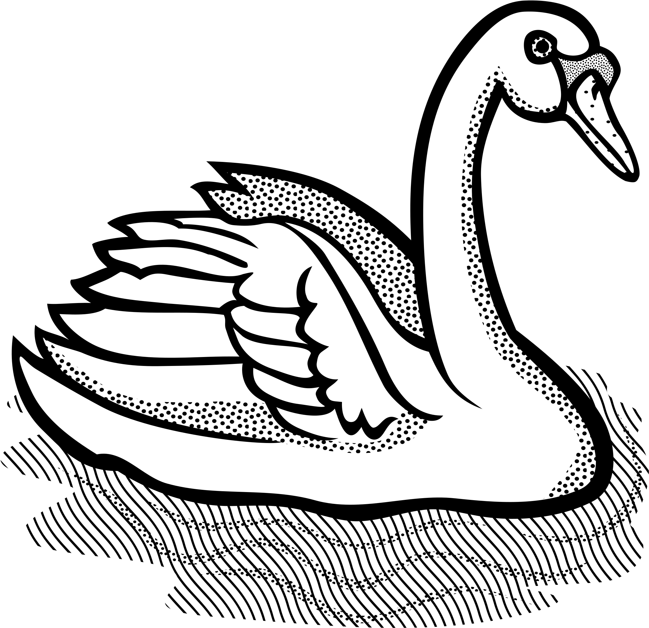 Big Image - Swan Clip Art (2400x2327)