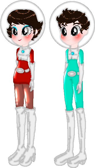 Julian And Mia Swans In Space By Antitroopergirl - Cartoon (475x718)