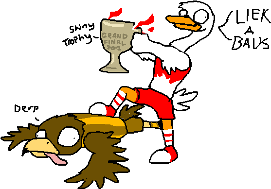 Swans Vs Hawks By Koala-sam - Cartoon (640x400)