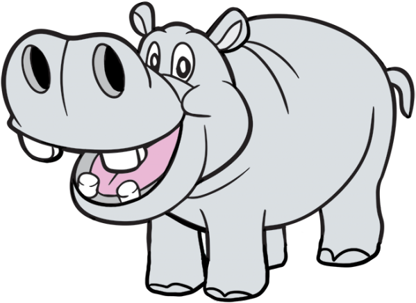 Hippo Clipart Preschooler - Hippo Coloring (640x480)