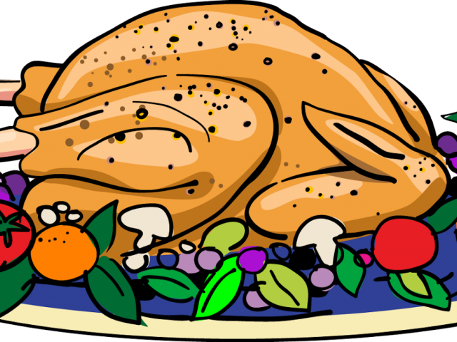 Thanksgiving Clipart Banquet - Turkey Dinner Clipart (640x480)