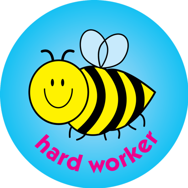 Bee Hard Working - A6 Praise Pad: Bee: 50 Teacher's Award Reward Notes (600x600)