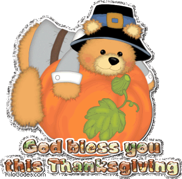 God Bless You This Thanksgiving - Cute Happy Thanksgiving Gif (367x365)
