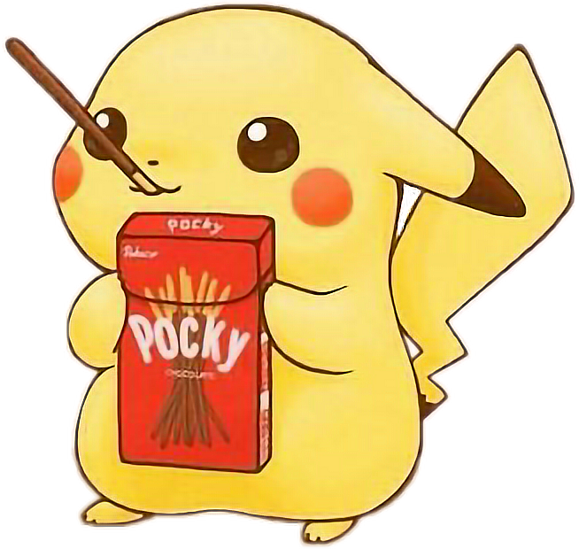 💖not My Art💖 Pikachu Is Eating Pocky Kawaii Pikachu - Kawaii Pikachu (654x620)