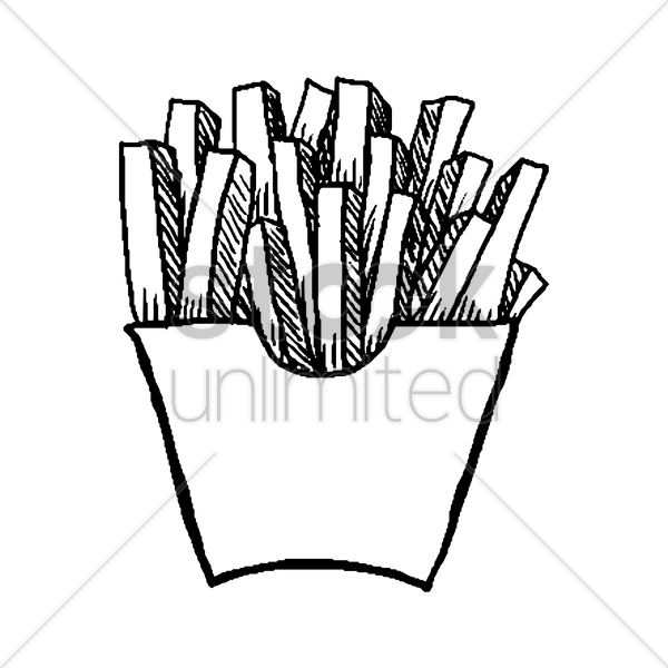 French Fries Drawing (600x600)