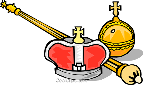 King's Crown Royalty Free Vector Clip Art Illustration - Crown And Scepter Clipart (480x285)