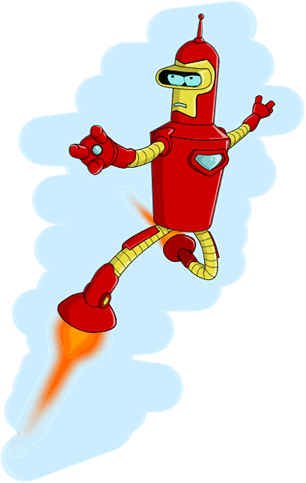 Futurama's Bender In An Ironman Suit - Futurama Bender Iron Man (306x483)