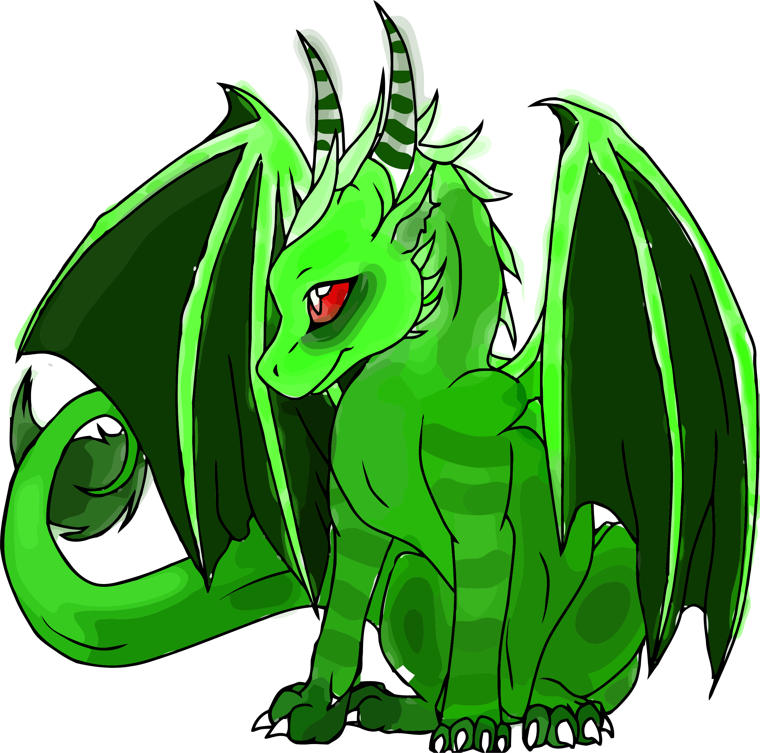 Police Station Clipart - Cute Green Dragon (2464x2442)