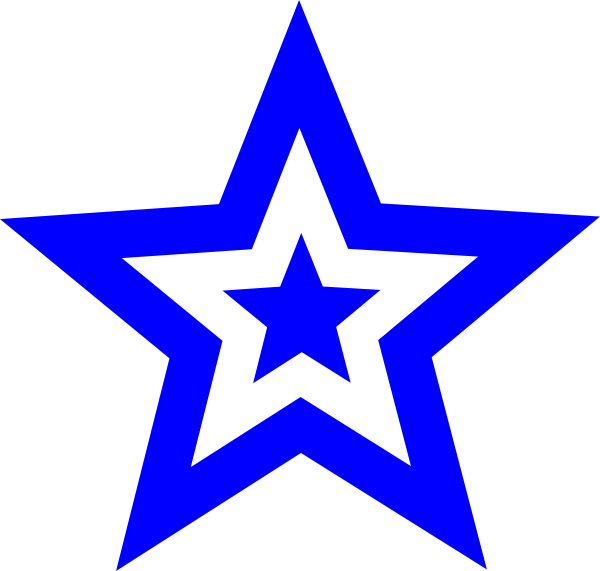 Original Png Clip Art File Star Svg Images Downloading - White And Blue Star (600x571)