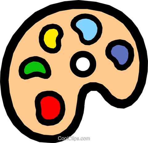 Symbol Of An Artist's Palette Royalty Free Vector Clip - Painter (480x462)